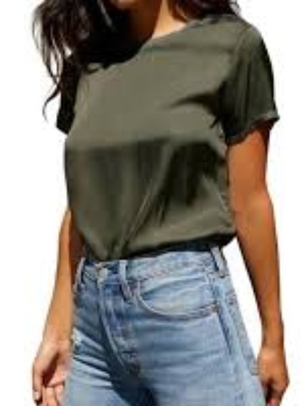 Nation Ltd Marie Boxy Sateen Top Size Medium Dark Green